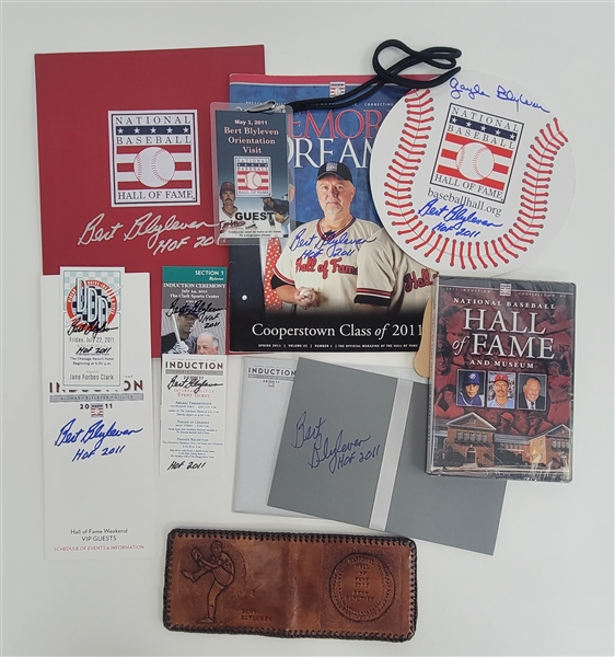 Bert Blyleven Lot of (11) 2011 Hall of Fame Items Signed w/Blyleven Signed Letter of Provenance