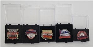 Bert Blyleven Lot of (5) Hall of Fame Press Pins 2016-2021 Griffey, Jeter and More  w/Blyleven Signed Letter of Provenance
