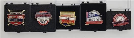Bert Blyleven Lot of (5) Hall of Fame Press Pins 2016-2021 Griffey, Jeter and More  w/Blyleven Signed Letter of Provenance