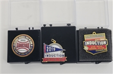 Bert Blyleven Lot of (3) Hall of Fame Press Pins 2019, 21, 22 Rivera, Jeter, Ortiz and More w/Blyleven Signed Letter of Provenance