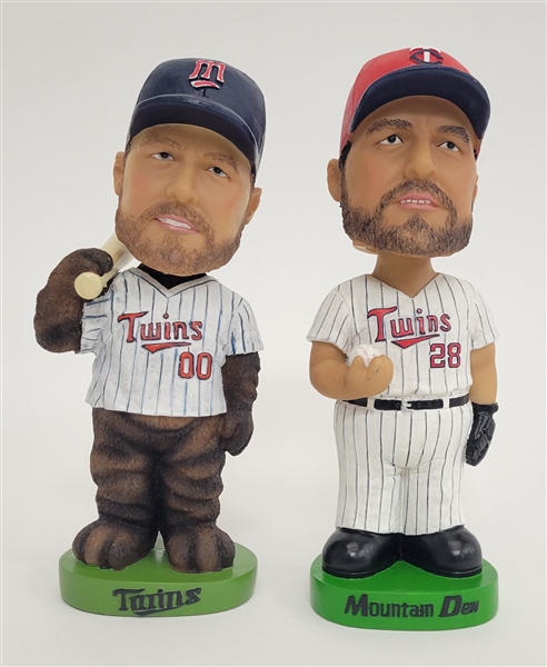 Bert Blyleven Lot of (2) Minnesota Twins Prototype Bobbleheads w/Blyleven Signed Letter of Provenance
