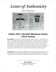 Ichiro Suzuki 2011 Seattle Mariners Game Used & Autographed Jersey w/ Dave Miedema LOA & Beckett