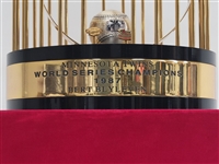Bert Blyleven 1987 Minnesota Twins FULL-SIZE World Series Championship Trophy w/Blyleven Signed Letter of Provenance