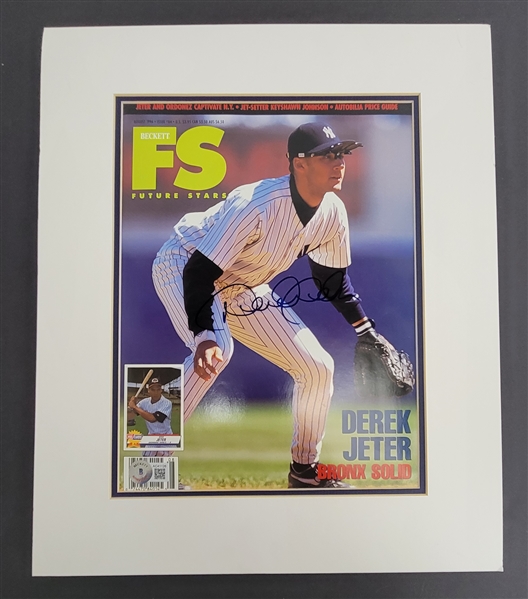 Derek Jeter Autographed 1996 "Beckett Magazine Matted w/ Beckett LOA