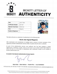Derek Jeter Autographed 1997 Sports Cards Magazine Matted w/ Beckett LOA