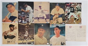 Lot of 9 Autographed Magazine Photos + Monte Irvin Handwritten Letter Beckett
