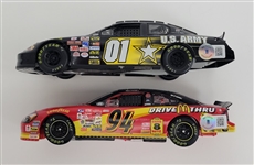Lot of 2 Bill Elliott & Mark Martin Autographed Model Racing Cars Beckett