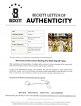 Lot of 2 - Minnesota Timberwolves Starting 5 Autographed Poster & Kevin Love/Nikola Pekovic/ Ricky Rubio Autographed Record Album Beckett