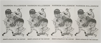 Lot of 4 Harmon Killebrew Autographed "Idahos Athlete of the Century" Limited Edition 11x17 Prints JSA
