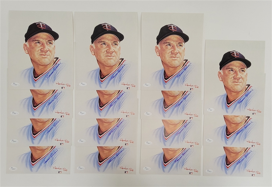 Lot of 15 Harmon Killebrew Autographed 8x10 Ron Lewis Prints JSA