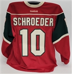 Jordan Schroeder 2016-17 Minnesota Wild Set #1 Game Used Jersey w/ Wild LOA