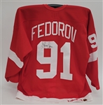 Sergei Fedorov 1994-95 Detroit Red Wings Game Used & Autographed Jersey