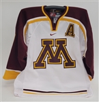Erik Haula Minnesota Gophers White Game Issued Hockey Jersey