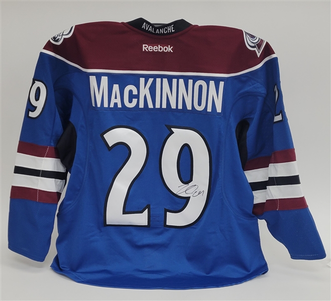 Nathan MacKinnon Colorado Avalanche Autographed Game Issued Jersey