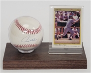 Paul Molitor Autographed 93 World Series Baseball & Card w/ Display