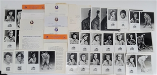 Large Collection 1973 WHA Ephemera - Saints, Golden Blades, Jets, Aeros, Oilers, Whalers, Crusaders, Nordiques, Toros, Blazers