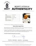 Mickey Mantle Autographed 18x24 Matted Photo Card Display w/ Beckett LOA