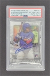 Vladimir Guerrero Jr. Autographed 2019 Topps Tribute Rookie Card LE #186/199 PSA 8