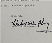 Hubert H. Humphrey Autographed US Senate Document Beckett