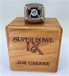 Mean Joe Greene 1974 Pittsburgh Steelers Super Bowl IX Super Bowl Championship 10K Gold & Diamond Ring w/ Original Wood Presentation Box, Letter of Provenance & Appraisal