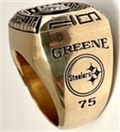 Mean Joe Greene 1974 Pittsburgh Steelers Super Bowl IX Super Bowl Championship 10K Gold & Diamond Ring w/ Original Wood Presentation Box, Letter of Provenance & Appraisal