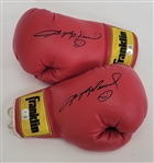 Lot of 2 Sugar Ray Leonard Autographed Franklin Boxing Gloves Beckett