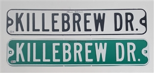 Lot of 2 Autographed Harmon Killebrew Drive Street Signs Beckett