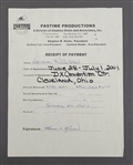 Harmon Killebrew Pastime Productions Autographed Receipt of Payment