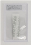 Muhammad Ali Autographed Boxing Cut 3.5 x 1 Slabbed Beckett