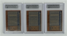Lot of 3 Pete Rose Autographed 1978 Topps #20 Baseball Cards Slabbed Becket