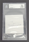 Muhammad Ali Autographed & Inscribed Boxing Cut 3.5 x 3.5 Slabbed Beckett