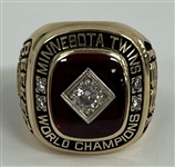 Minnesota Twins 1991 World Champions 10K Gold & Diamond Staff Ring