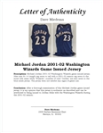 Michael Jordan 2001-02 Washington Wizards Game Issued Jersey w/ Dave Miedema LOA