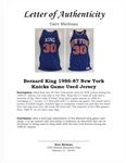 Bernard King 1986-87 New York Knicks Game Used Jersey w/ Dave Miedema LOA