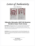 Dikembe Mutombo 2007-08 Houston Rockets Game Used Jersey w/ Dave Miedema LOA
