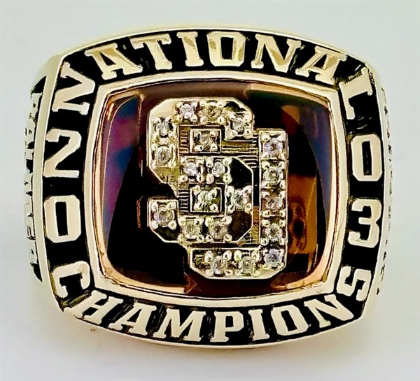 Syracuse Orangemen 2003 NCAA “National Champions” 10K Gold Basketball Ring