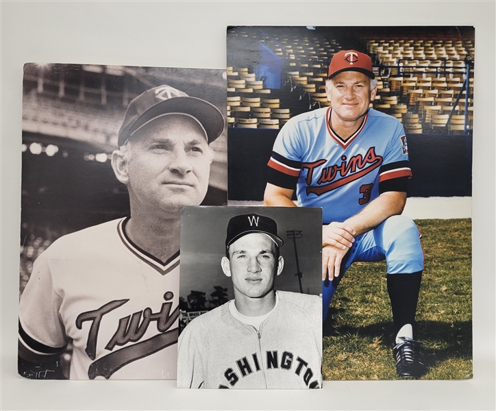 Lot of 3 Large Harmon Killebrew Posterboard Photos From Killebrews Personal Collection