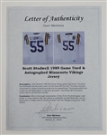 Scott Studwell 1989 Minnesota Vikings Game Used & Autographed Jersey w/ Dave Miedema LOA