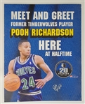 Pooh Richardson Autographed 22x28 Foam Board Poster w/ Beckett LOA