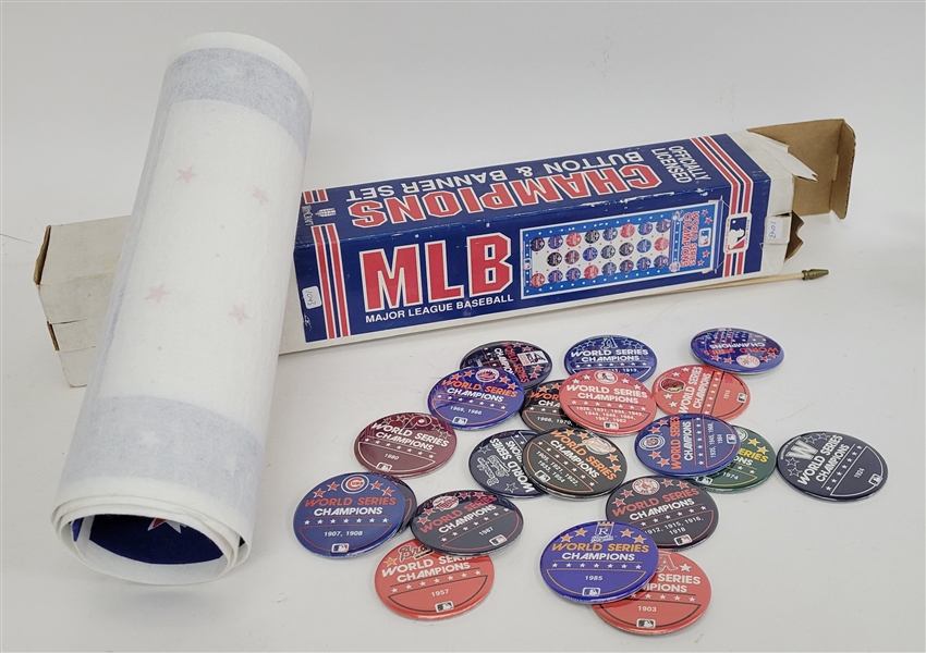 World Series Champions Button & Banner Set