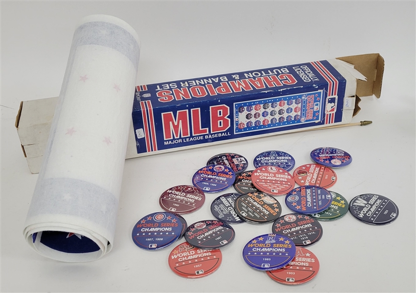 World Series Champions Button & Banner Set
