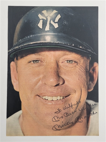 Mickey Mantle Autographed Magazine Page w/ Beckett LOA