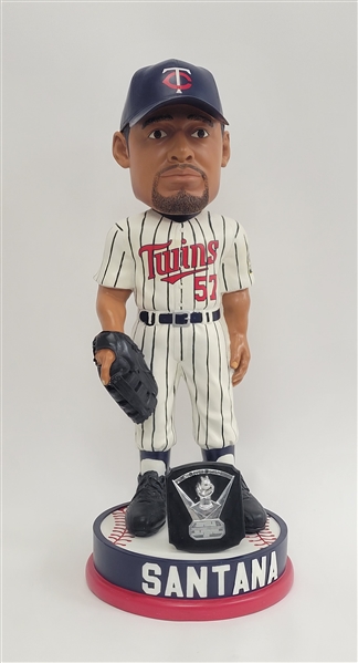 Johan Santana Autographed & Inscribed Oversized 32" Bobblehead LE #49/100