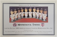 Limited Edition Minnesota Twins 1965 American League Champion Bobblehead Set of 10