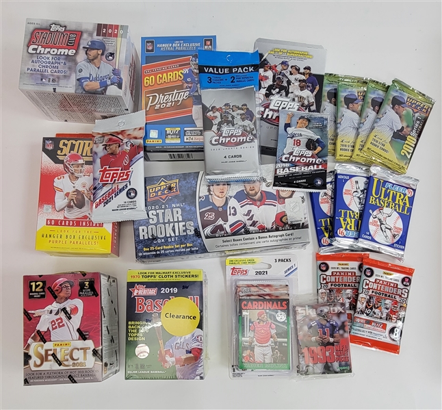 Extensive Collection of Various Factory Sealed Sports Card Boxes & Packs