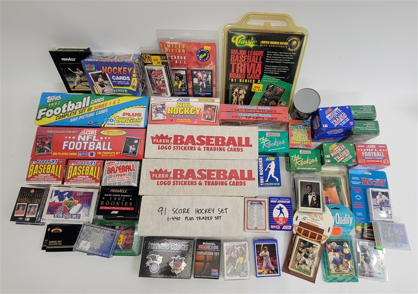 Extensive Collection of Baseball, Football, Basketball, & Hockey Cards & Sets