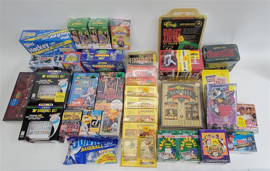 Extensive Collection of Unopened Sports & Entertainment Card Boxes & Packs