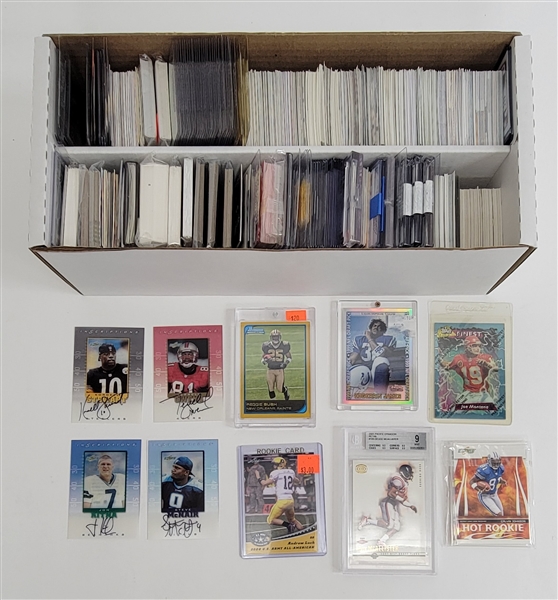Large Football Stars Card Collection w/ Rookies & Autographs