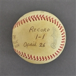 Bert Blyleven 1st National League Win April 26, 1978 Pittsburgh Pirates 11 Inning Complete Game 1-0 Shutout Game Used Final Out Stat Baseball w/Blyleven Signed Letter of Provenance