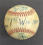 Bert Blyleven 1st Win 1984 Cleveland Indians April 6th vs Royals, 2500th Strikeout Game Used Stat Baseball w/Blyleven Signed Letter of Provenance